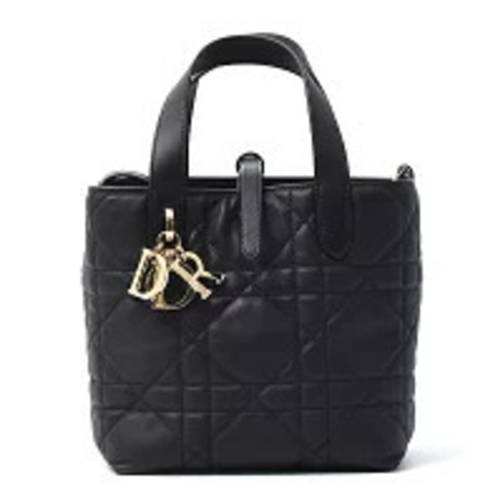 Christian Dior Toujours Vertical Tote Bag Calfskin Black